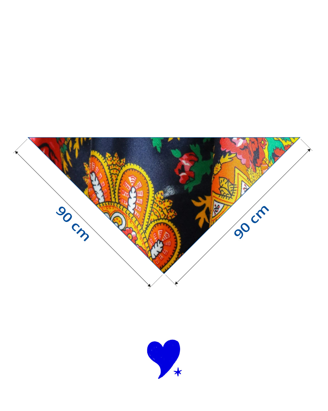 Lenço de Viana - Tipo Vianense - Meio Lenço Vianense sem Franja - Azul Marinho