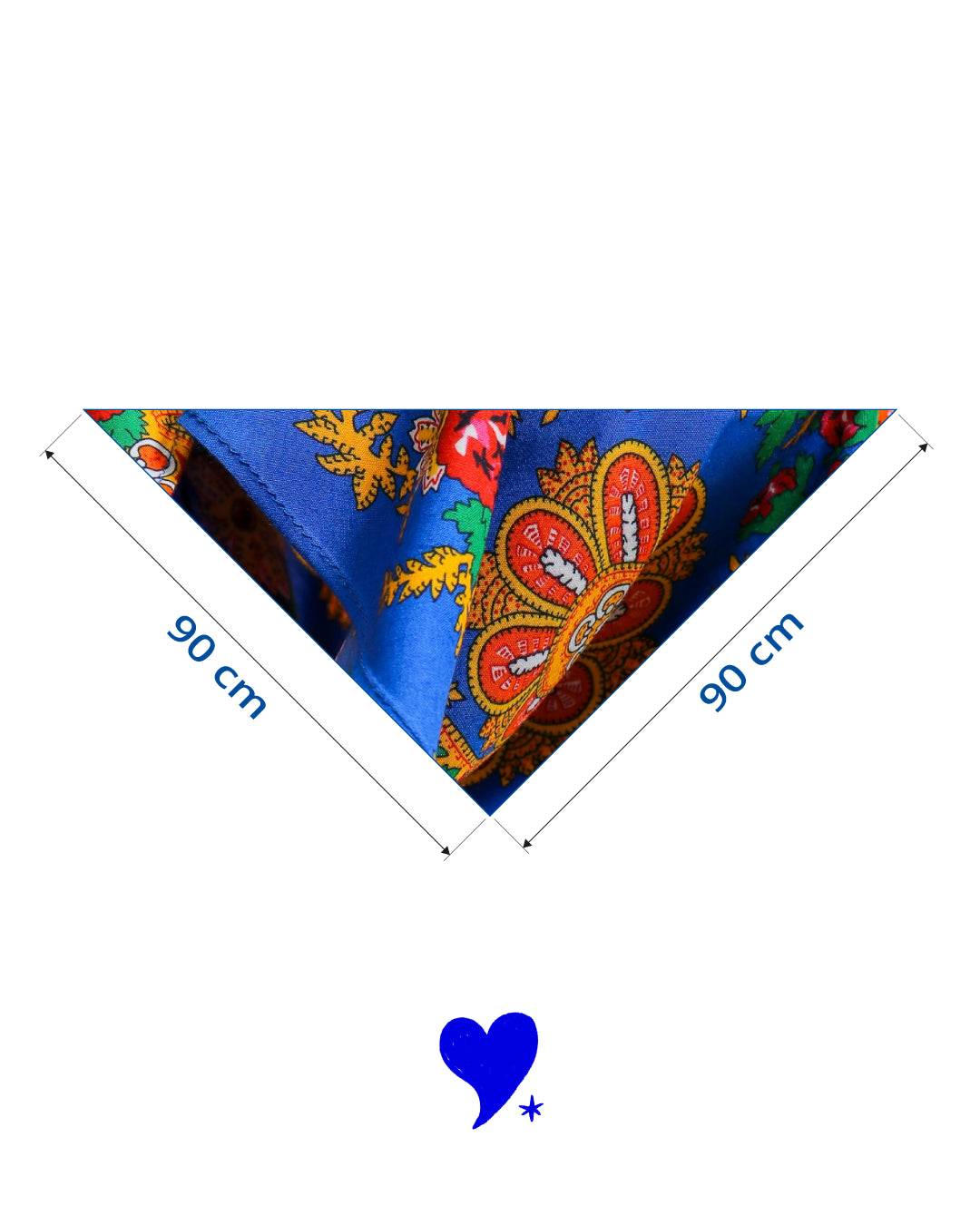 Lenço de Viana - Tipo Vianense - Meio Lenço Vianense sem Franja - Azul Porto