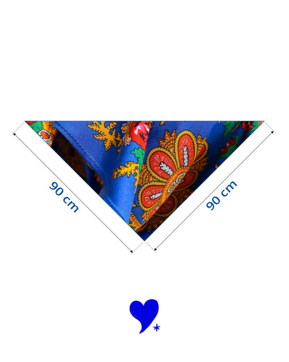 Lenço de Viana - Tipo Vianense - Meio Lenço Vianense sem Franja - Azul Porto