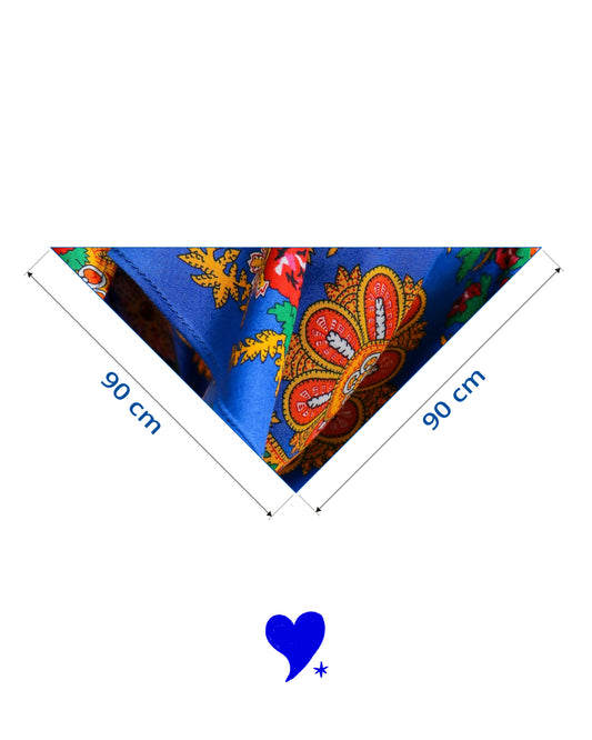 Lenço de Viana - Tipo Vianense - Meio Lenço Vianense sem Franja - Azul Porto