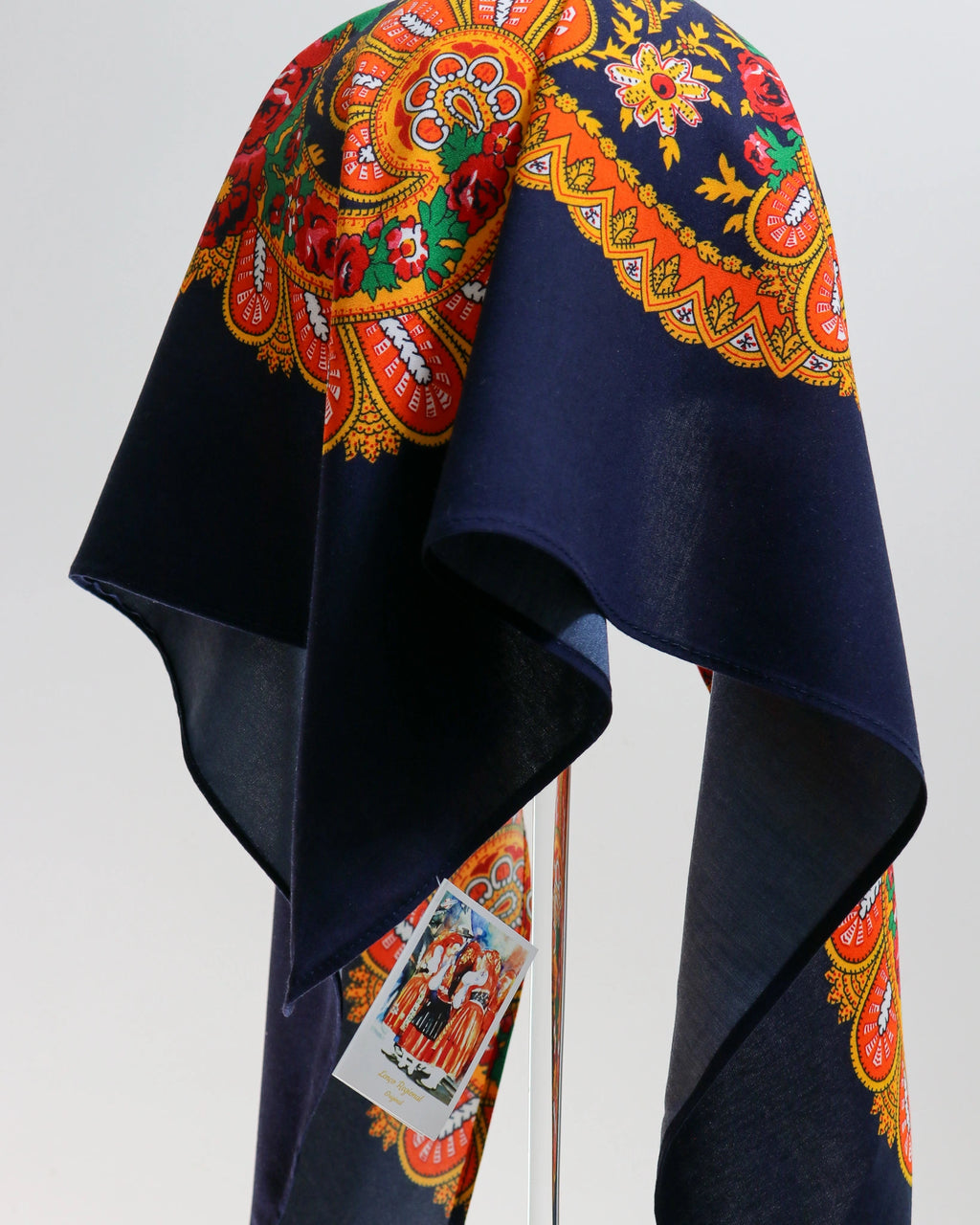 Lenço de Viana - Tipo Vianense - Meio Lenço Vianense sem Franja - Azul Marinho