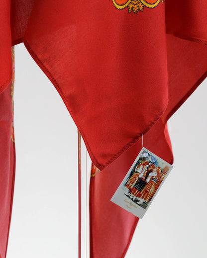 Lenço de Viana - Tipo Vianense - Meio Lenço Vianense sem Franja - Vermelho