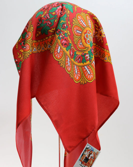 Lenço de Viana - Tipo Vianense - Meio Lenço Vianense sem Franja - Vermelho