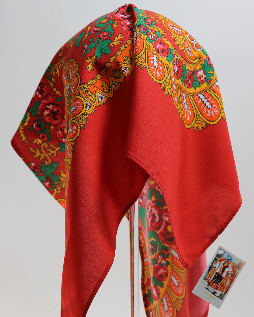 Lenço de Viana - Tipo Vianense - Meio Lenço Vianense sem Franja - Vermelho