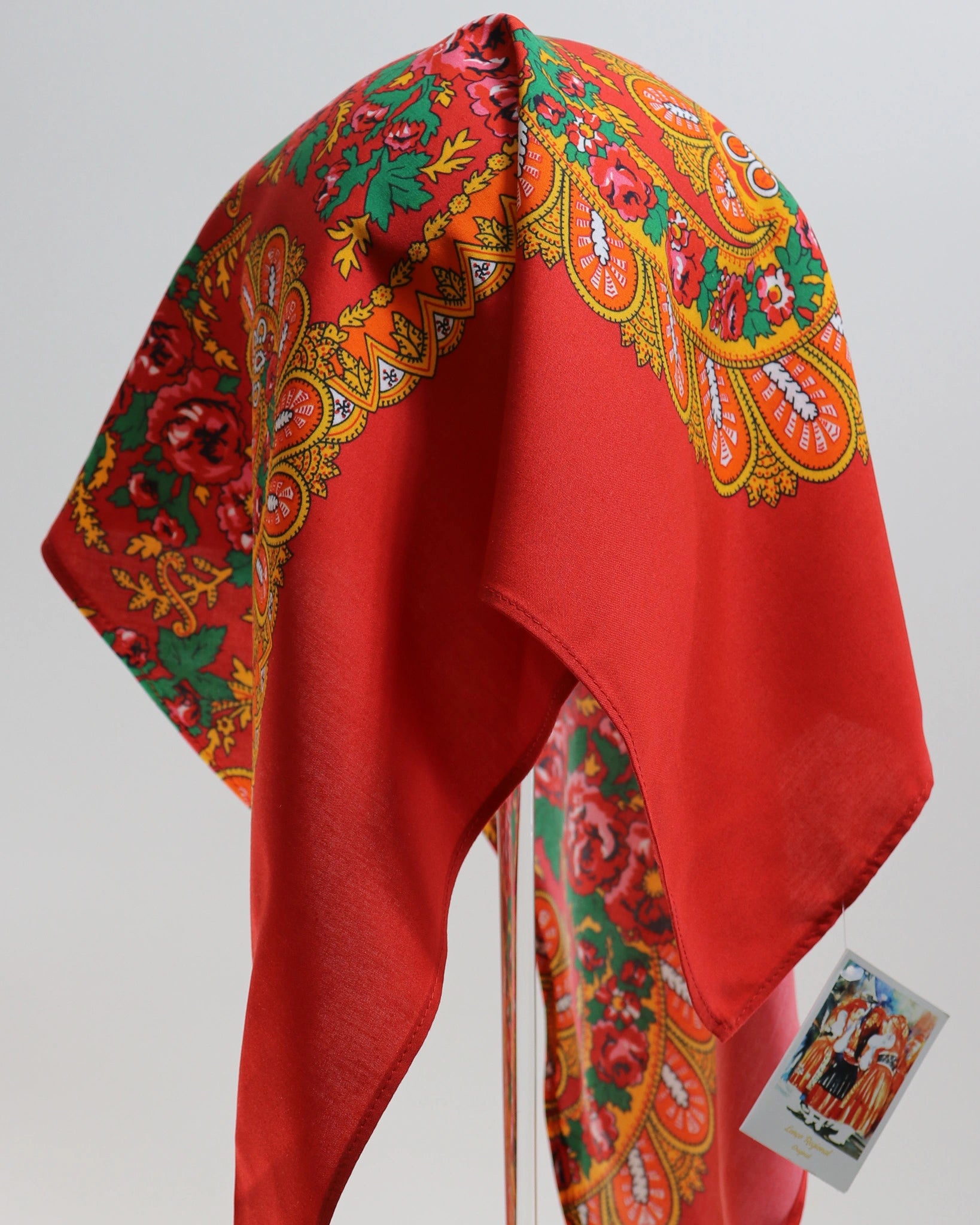 Lenço de Viana - Tipo Vianense - Meio Lenço Vianense sem Franja - Vermelho