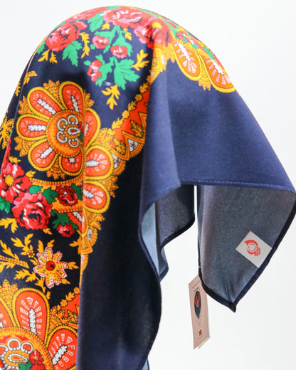 Lenço de Viana - Tipo Vianense - Meio Lenço Vianense sem Franja - Azul Marinho