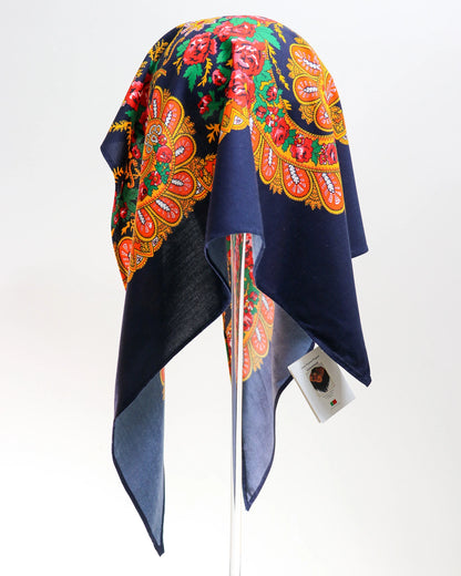 Lenço de Viana - Tipo Vianense - Meio Lenço Vianense sem Franja - Azul Marinho