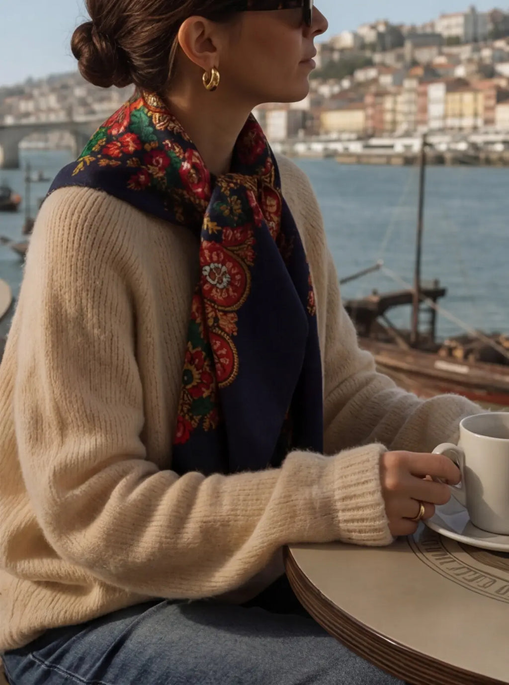 Lenço de Viana - Tipo Vianense - Meio Lenço Vianense sem Franja - Azul Marinho