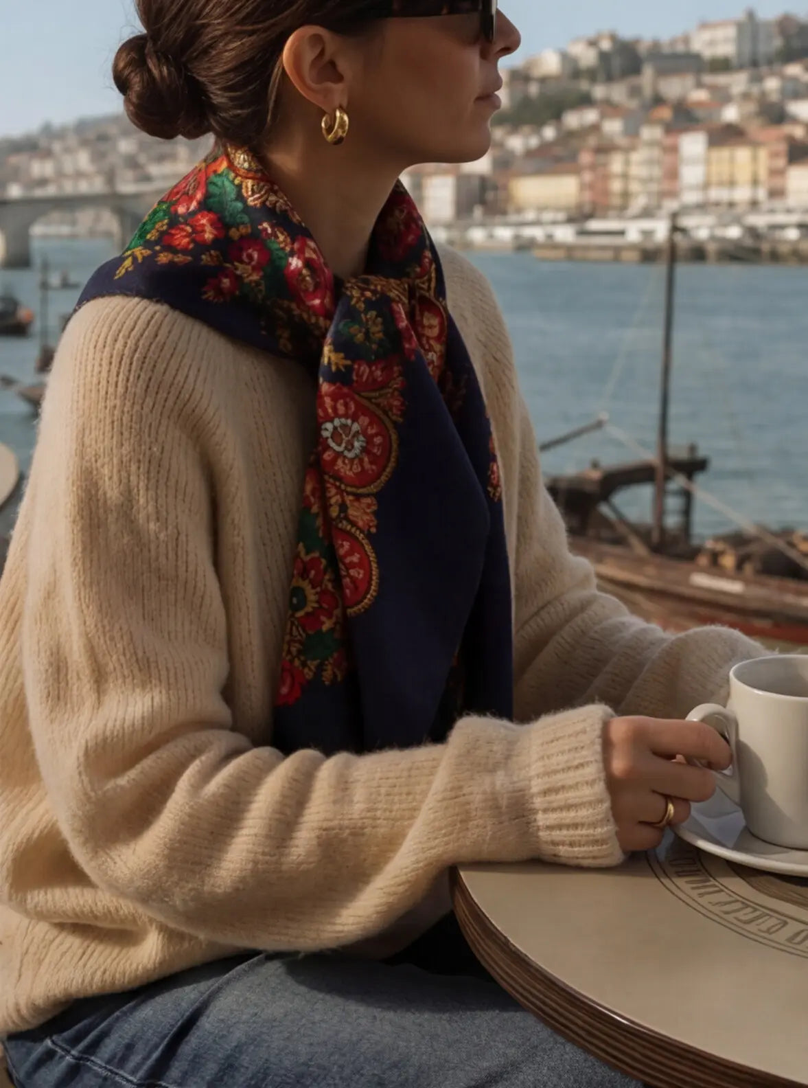 Lenço de Viana - Tipo Vianense - Meio Lenço Vianense sem Franja - Azul Marinho