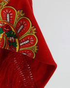 Viana Scarf - Minhoto Type - Full Scarf with Fringe - Red