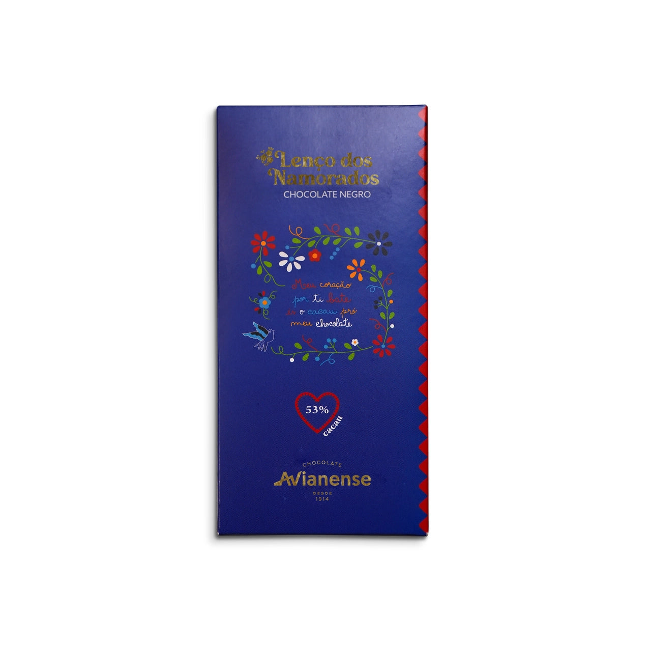 Lenço dos Namorados - Tablete Chocolate Negro - Chocolate Avianense 100 g